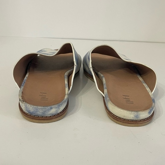 J. Jill Maya Leather Blue & White Cloudlike Pattern Upper w/ Foam Insole Slides - Picture 4 of 15